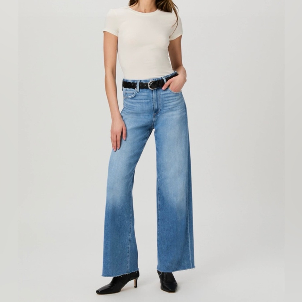 PAIGE Anessa wide leg jeans size 24 petite length